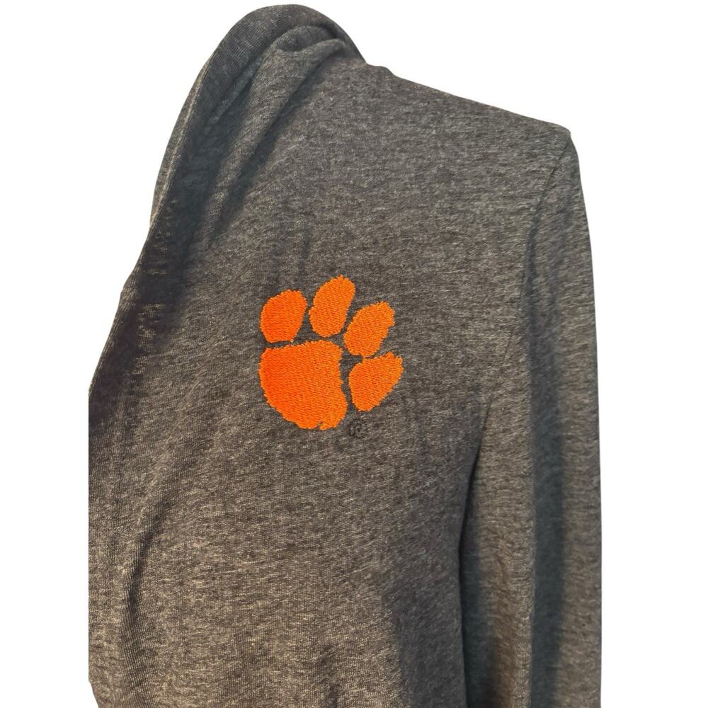 Clemson Tigers Colosseum Gray Open Front Hooded Jacket Pockets Size L/XL NWT - Picture 2 of 7